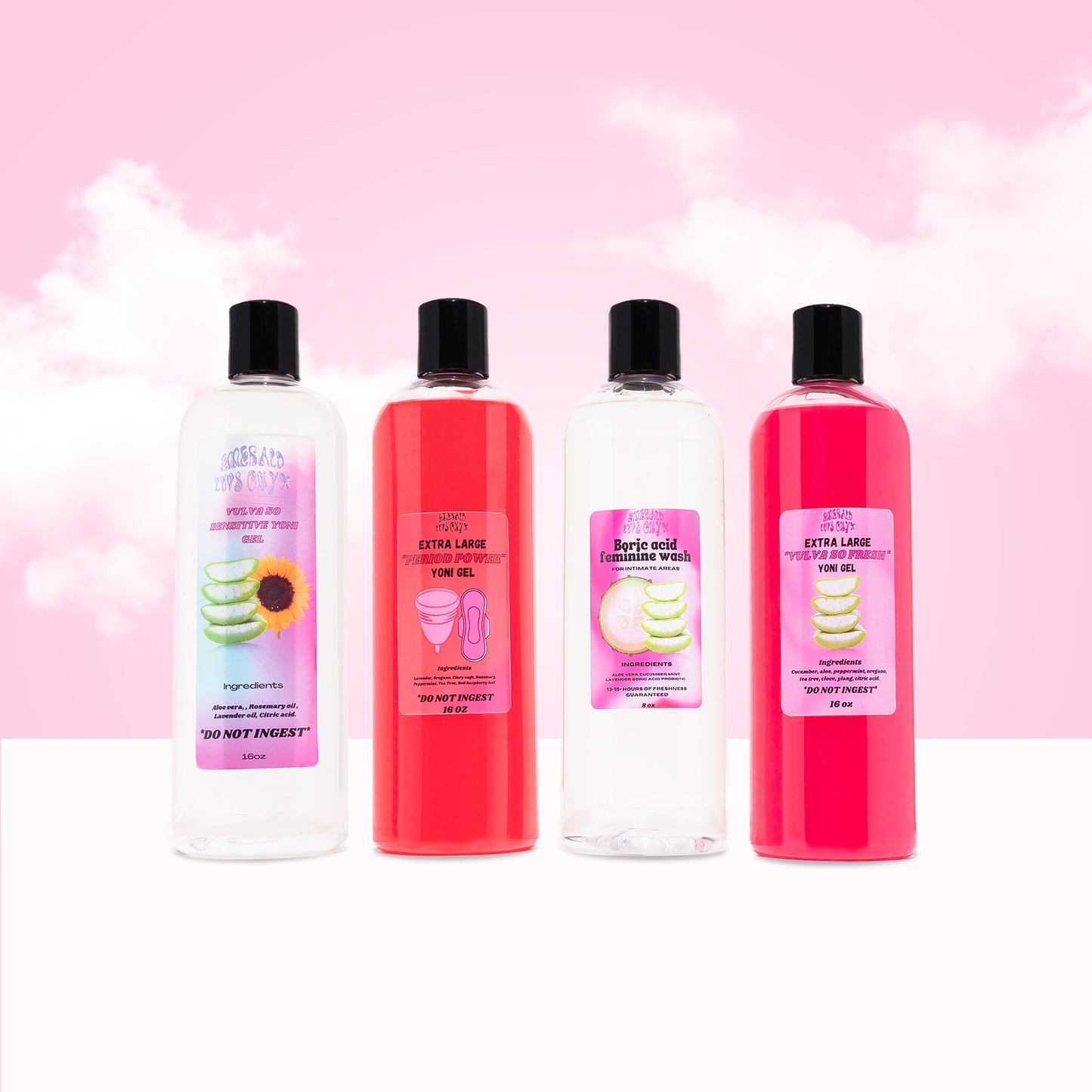 LARGE Feminine wash set of 4 for freshness & pH balance
