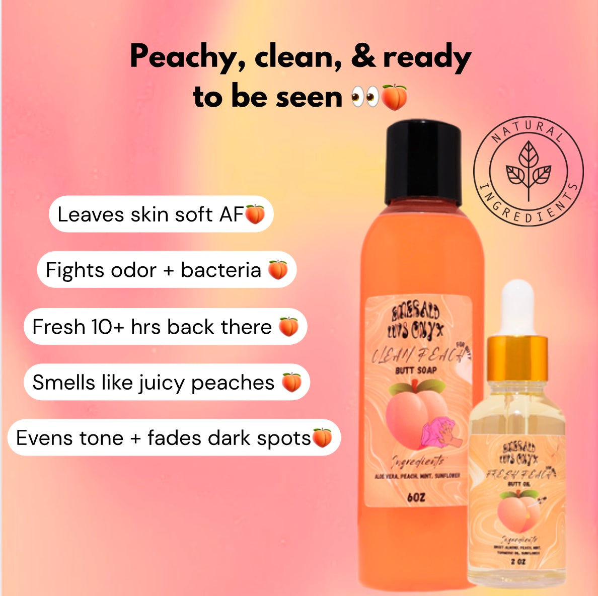 Peachy cheeks booty oil