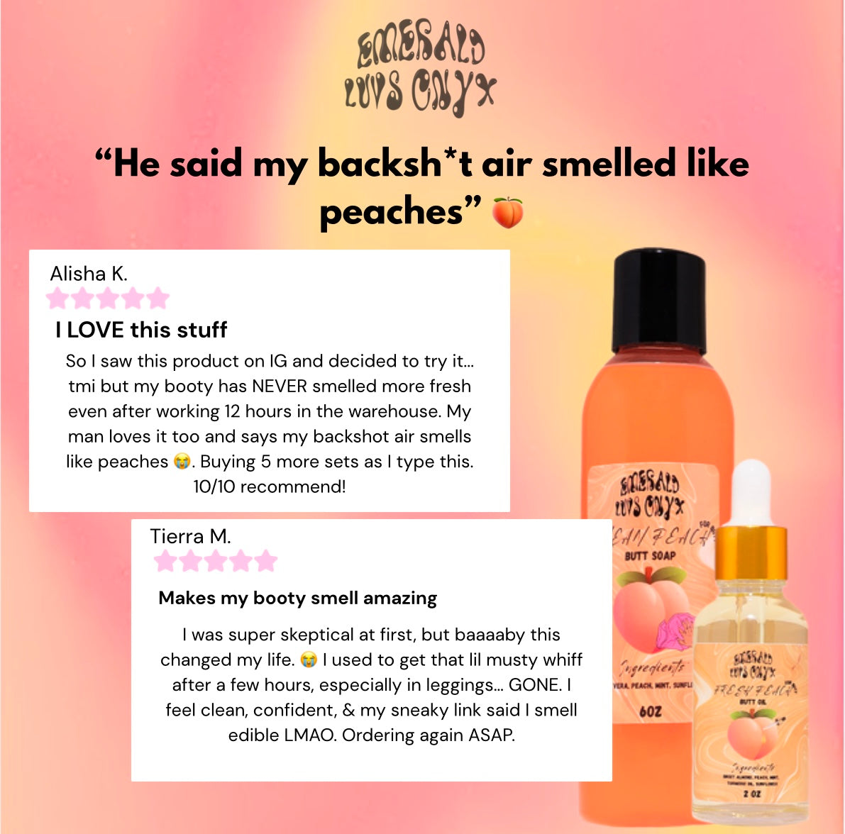 Peachy cheeks booty oil